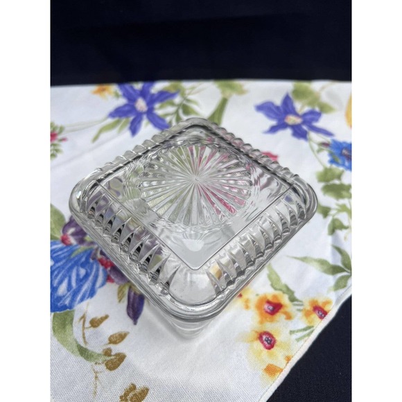Hoosier Glass Square Refrigerator Dish Clear Square with Cover Lid Depre… - Picture 11 of 12